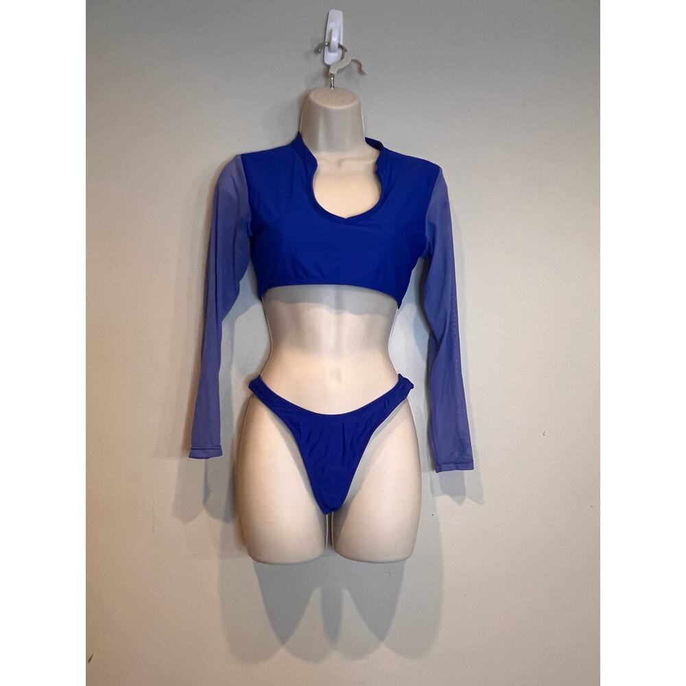 blue cheeky bikini sz small